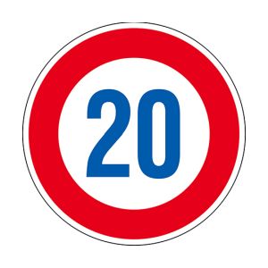 日本緑十字社 緑十字 133673 道路標識 構内用 制限速度20キロ 道路323-20K AL 600mm Φ 反射タイプ アルミ製
