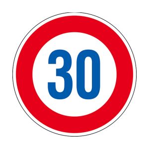 日本緑十字社 緑十字 133674 道路標識 構内用 制限速度30キロ 道路323-30K AL 600mm Φ 反射タイプ アルミ製