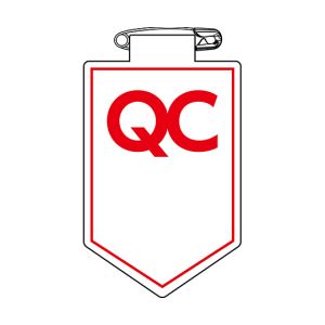 日本緑十字社 緑十字 126039 ビニールワッペン 胸章 QCマーク 胸39 90×60mm 軟質エンビ
