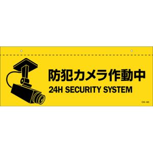 日本緑十字社 緑十字 407064 イラスト標識 天井用 防犯カメラ作動中 CIS-6 D 140×360mm PET