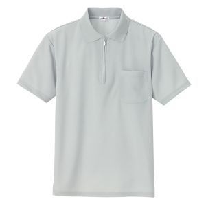 アイトス アイトス 10581-004-SS 吸汗速乾 クールコンフォート 半袖ジップポロシャツ 男女兼用 グレー SSサイズ