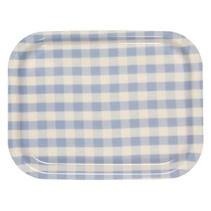 橋本達之助工芸 タツクラフト 橋本達之助工芸 Rトレー ミルキーチェック M ブルー ノンスリップ加工 タツクラフト