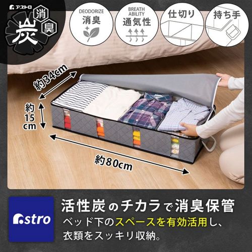  アストロ アストロ 活性炭 ベッド下 保存ケース 171-44