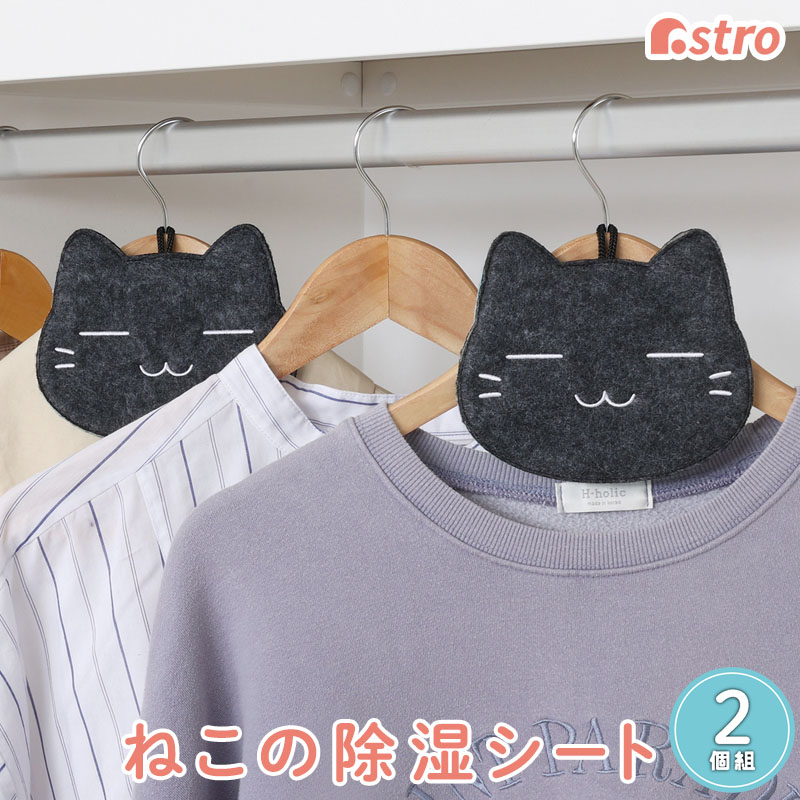 アストロ アストロ 抗菌防臭 吸湿シート 黒ネコ 2個組 617-78N
