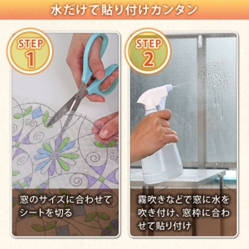  アストロ アストロ 水で貼れる! 結露防止シート ステンドグラス調 623-42