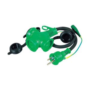 日動工業 NICHIDO 日動工業 PPTW-0.5E トリプルポッキン延長コード 防雨型トリプルポッキン アース付 防雨キャップ付 0.5m