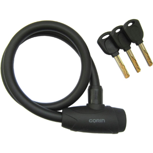 五輪工業 GORIN ゴリン ゴリン G227W シャッター付き ウェーブキー ワイヤー錠 12×600mm ブラック