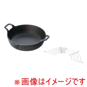 岩鋳 岩鋳 鉄 天ぷら鍋平底 25-101 25cm