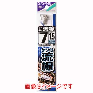 ささめ針 SASAME ささめ針 ケン付流線 白 糸付 9号 ハリス 2 AA101