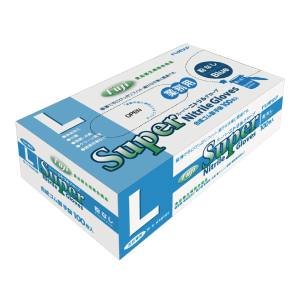 尚美堂 フジナップ スーパーニトリルグローブ 粉無 青 L 100枚入 671610 尚美堂