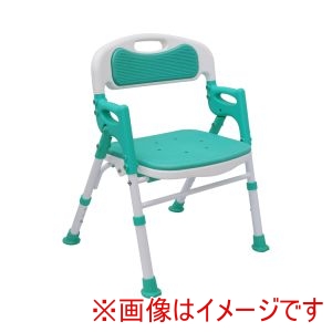 島製作所 島製作所 500596 7650 折りたたみシャワーチェアー楽湯SA ライトグリーン
