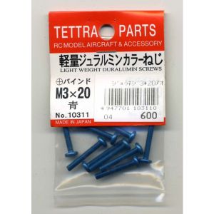テトラ TETTRA テトラ 軽量ジュラルミンカラーネジ +バインドM3-20 青 10311