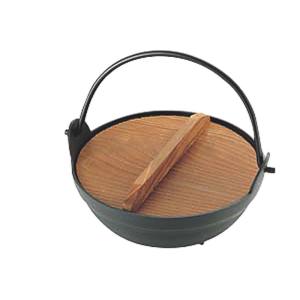 カンダ カンダ アルミ 黒塗り 田舎鍋 21cm 木蓋付