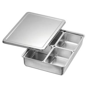 本間製作所 仔犬印 KOINU KO 18-8 調味料入バット 田型 4ッ組 舟形中子付 本間製作所 仔犬印