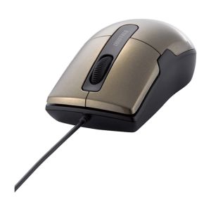バッファロー BUFFALO 有線BlueLEDマウス 静音/3ボタン Mサイズ ブラウン BSMBU26SMBW
