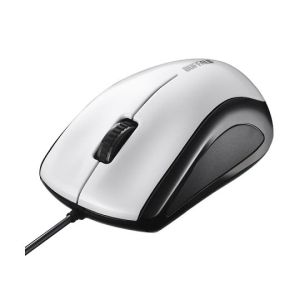 バッファロー BUFFALO 有線レーザー式マウス 静音/3ボタン ホワイト BSMLU100WH