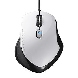 バッファロー BUFFALO NEO FITマウス 有線/BlueLED光学式/静音/5ボタン/Sサイズ ホワイト BSMBU510SWH