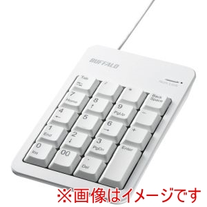 バッファロー BUFFALO バッファロー BSTKH100WHZ 有線テンキーボード TabキーUSBハブ付き ホワイト