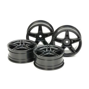 タミヤ TAMIYA タミヤ 54853 OP.1853 5本ツインスポークホイール4本 ブラック 24mm幅 オフセット+2