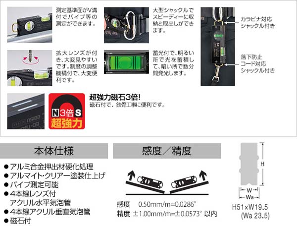  エビス EBISU エビス ED-TBOXW トビ ボックスレベル ホワイト 気泡管カラー グリーン 水平器