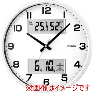 ノア精密 ノア精密 W-766 WH-Z 掛け時計 アナログ ダブルポスト ホワイト 直径32cm W-766WH-Z