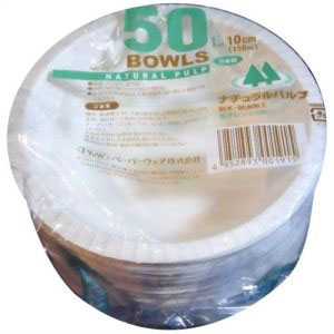 ペーパーウェア P&W ペーパーウェア ナチュラルパルプ ボウル 10cm 150ml 50個入