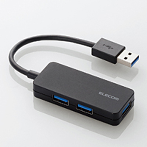 ELECOM エレコム エレコム U3H-K315BBK USBハブ3.0 ケーブル固定タイプ バスパワー 3ポート ブラック