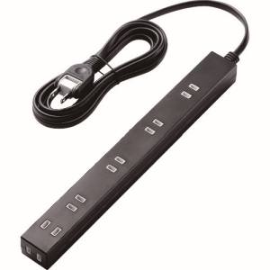 エレコム ELECOM エレコム ELECOM TV用ほこり防止シャッター付スリムタップ(雷ガード内蔵) 6個口 ブラック AVT-NSLK-2625BK