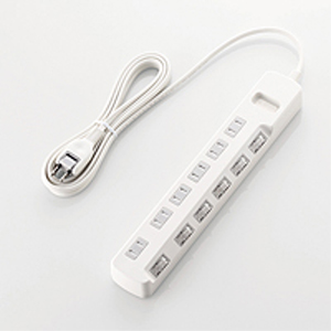 エレコム(ELECOM) 省エネタップ/個別スイッチ/ホコリシャッター付/6個口/3m/ホワイト T-E6A-2630WH