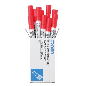 クラウン クラウン CR-BM12-RX10 ホワイトボードマーカー中字 赤 10本