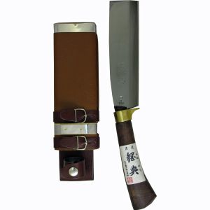 五十嵐刃物工業 五十嵐刃物 C-21 鋼付 最高級鞘鉈 顎付 コブ柄 180mm