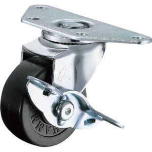 ハンマーキャスター HAMMER CASTER ハンマーキャスター 215E-R50 プレート式コーナーキャスター 旋回式ゴム車輪 50mm ストッパー付