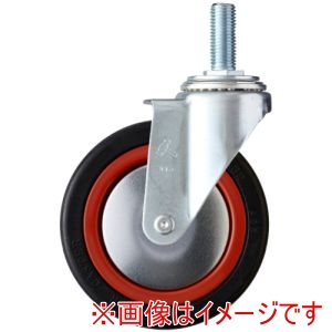 ハンマーキャスター HAMMER CASTER ハンマーキャスター 4201MA-RB125 ねじ込み旋回式ゴム車輪 ナイロンホイール ボールベアリング 125mm M16