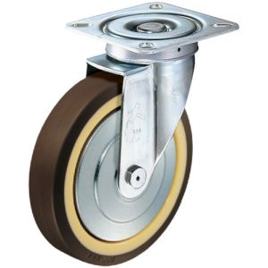 ハンマーキャスター HAMMER CASTER ハンマーキャスター 400S-UB125 旋回式ウレタン車輪 ナイロンホイール ラジアルボールベアリング 125mm
