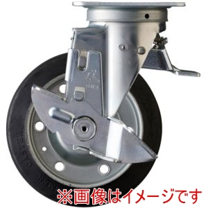 ハンマーキャスター HAMMER CASTER ハンマーキャスター 413F0S-R150 スイッチキャスター ゴム車輪 150mm ストッパー付