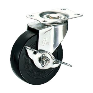 ハンマーキャスター HAMMER CASTER ハンマーキャスター 315E-R75-BAR01 オールステンレス E型自在 SP付 ゴム車 75mm