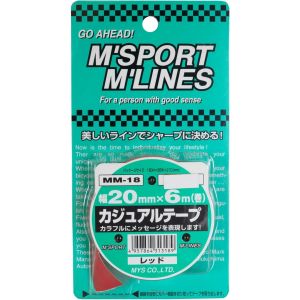 向島自動車用品製作所 向島自動車用品製作所 MM-18 カジュアルテープ 幅20mm×6m レッド