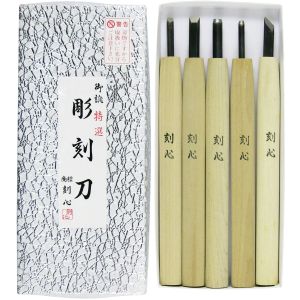 目黒彫刻刀製作所 刻心 目黒彫刻刀製作所 56-5 彫刻刀 全鋼 紙箱 5本組