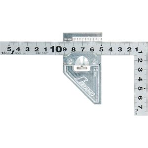 シンワ測定 SHINWA シンワ測定 12482 曲尺平ぴた シルバー 15cm 表裏同目 曲尺用ストッパー金属製付