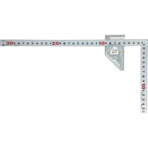 シンワ測定 SHINWA シンワ測定 12483 曲尺平ぴた シルバー 30cm 表裏同目 曲尺用ストッパー金属製付JIS