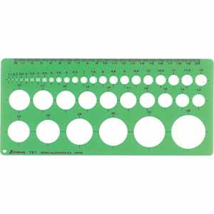 シンワ測定 SHINWA シンワ測定 66002 テンプレート TA-1E 円定規 エッジ付 中