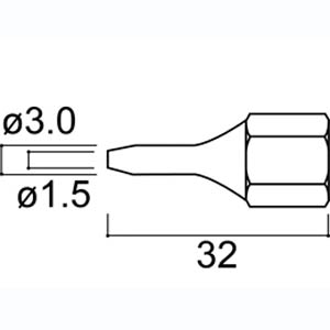白光 HAKKO 白光 804用交換ノズル A1087 ノズル Φ1.5×32