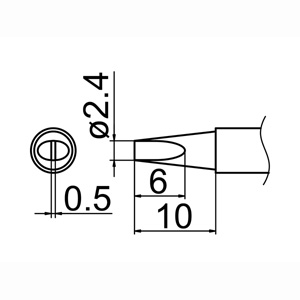 白光 HAKKO 白光 T12-D24Z 2.4D型 Z T12シリーズ交換こて先 HAKKO