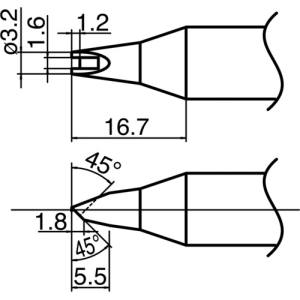 白光 HAKKO 白光 T33-1611 こて先 溝付 HAKKO