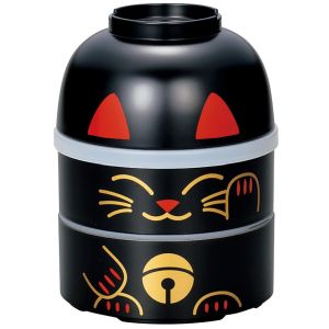 ハコヤ HAKOYA ハコヤ ねこたち 大こけし二段弁当 まねきねこ クロ HAKOYA たつみや