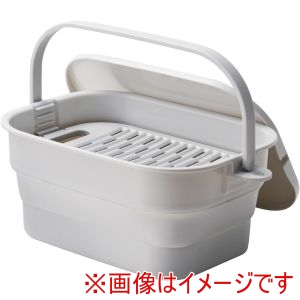 伊勢藤 伊勢藤 I-617 折りたためるつけ置き洗いバケツ グレー
