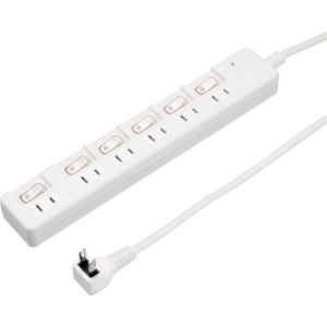 ヤザワ YAZAWA YAZAWA H8KS662WH 雷ガード付6個口節電タップ2mホワイト