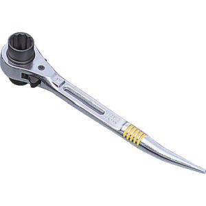スーパーツール SUPERTOOL スーパーツール SRB1721R 曲がりしの付 両口ラチェットレンチ ショートタイプスライド穴付 呼び 17×21 全長 240mm