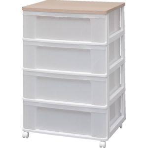 アイリスオーヤマ IRIS W654P-WF ウッドトップチェスト ホワイト/フレンチオーク