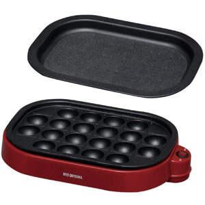 アイリスオーヤマ IRIS アイリスオーヤマ ITY-20WA-R たこ焼き 2WAYプレート レッド たこ焼き器 20穴 平面プレート
